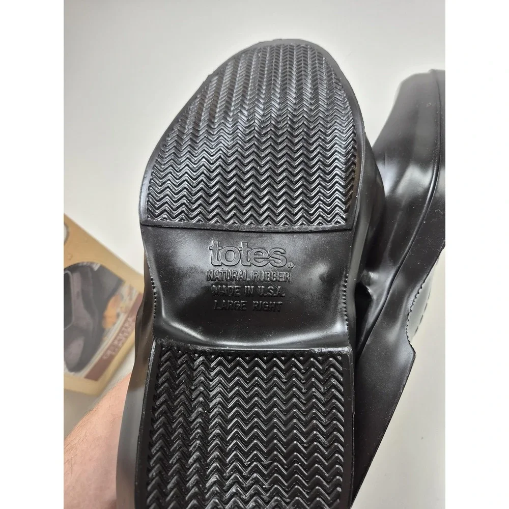 Totes Geometric Loafers Shoes Mens Size 10 Black Waterproof Slip On Overshoes